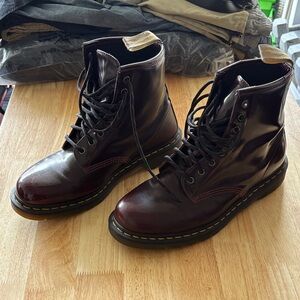Dr. Martens  Vegan Leather Lace-Up Boots in Dark Cherry Size 11